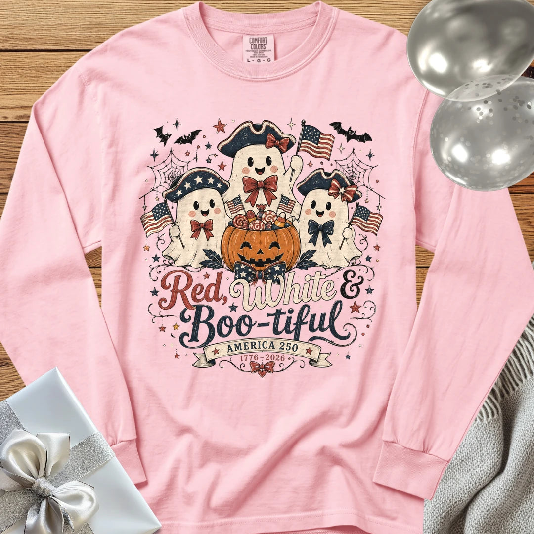 Red, White & Boo-tiful - Premium America 250 Halloween Long Sleeve T-Shirt - Blossom