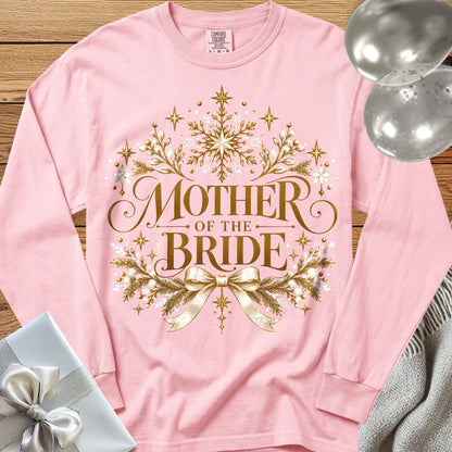 Mother of the Bride - Premium Winter Sparkle Wedding Long Sleeve T-Shirt - Blossom