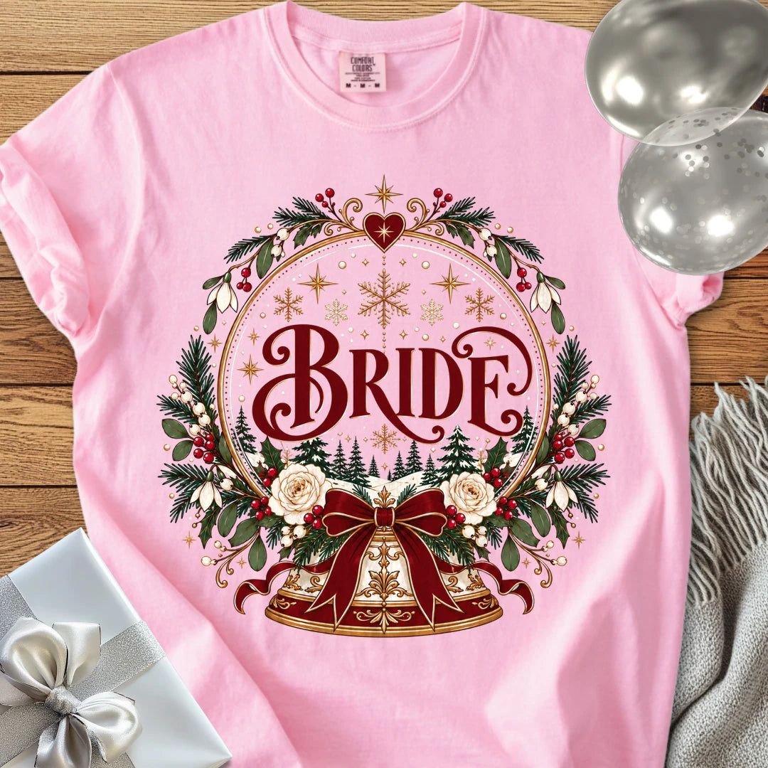 Bride - Premium Snowglobe Wedding T-Shirt - Blossom