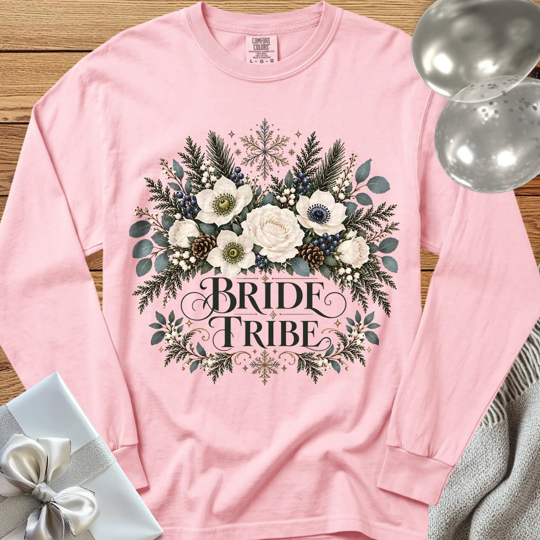 Bride Tribe - Premium Winter Bouquet Wedding Long Sleeve T-Shirt - Blossom