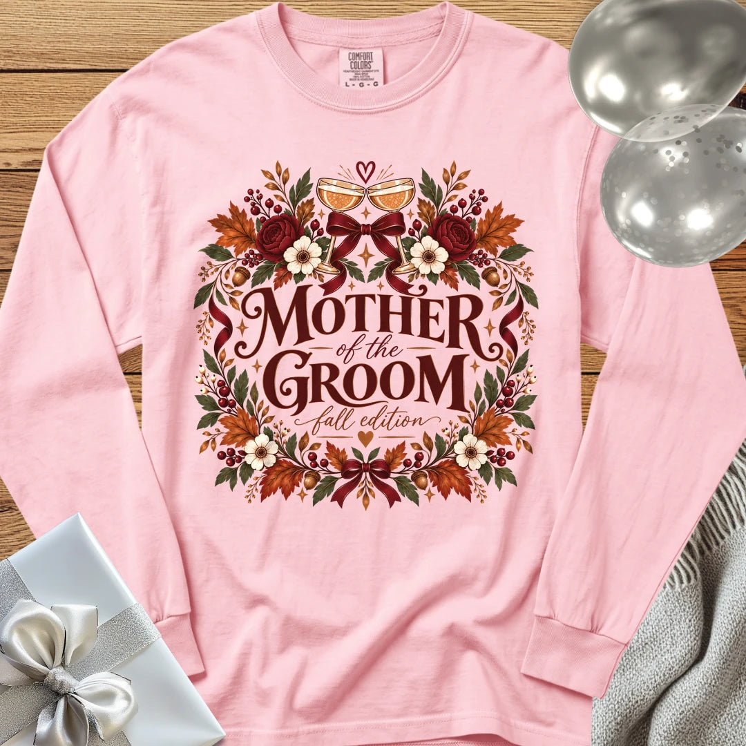 Mother of the Groom, Fall Edition - Premium Wedding Long Sleeve T-Shirt - Blossom