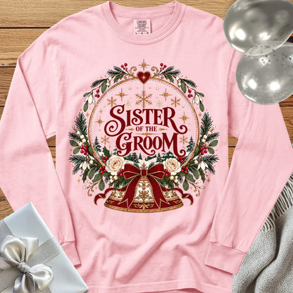 Sister of the Groom - Premium Snowglobe Wedding Long Sleeve T-Shirt - Blossom