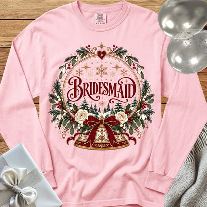 Bridesmaid - Premium Snowglobe Wedding Long Sleeve T-Shirt - Blossom