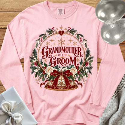 Grandmother of the Groom - Premium Snowglobe Wedding Long Sleeve T-Shirt - Blossom
