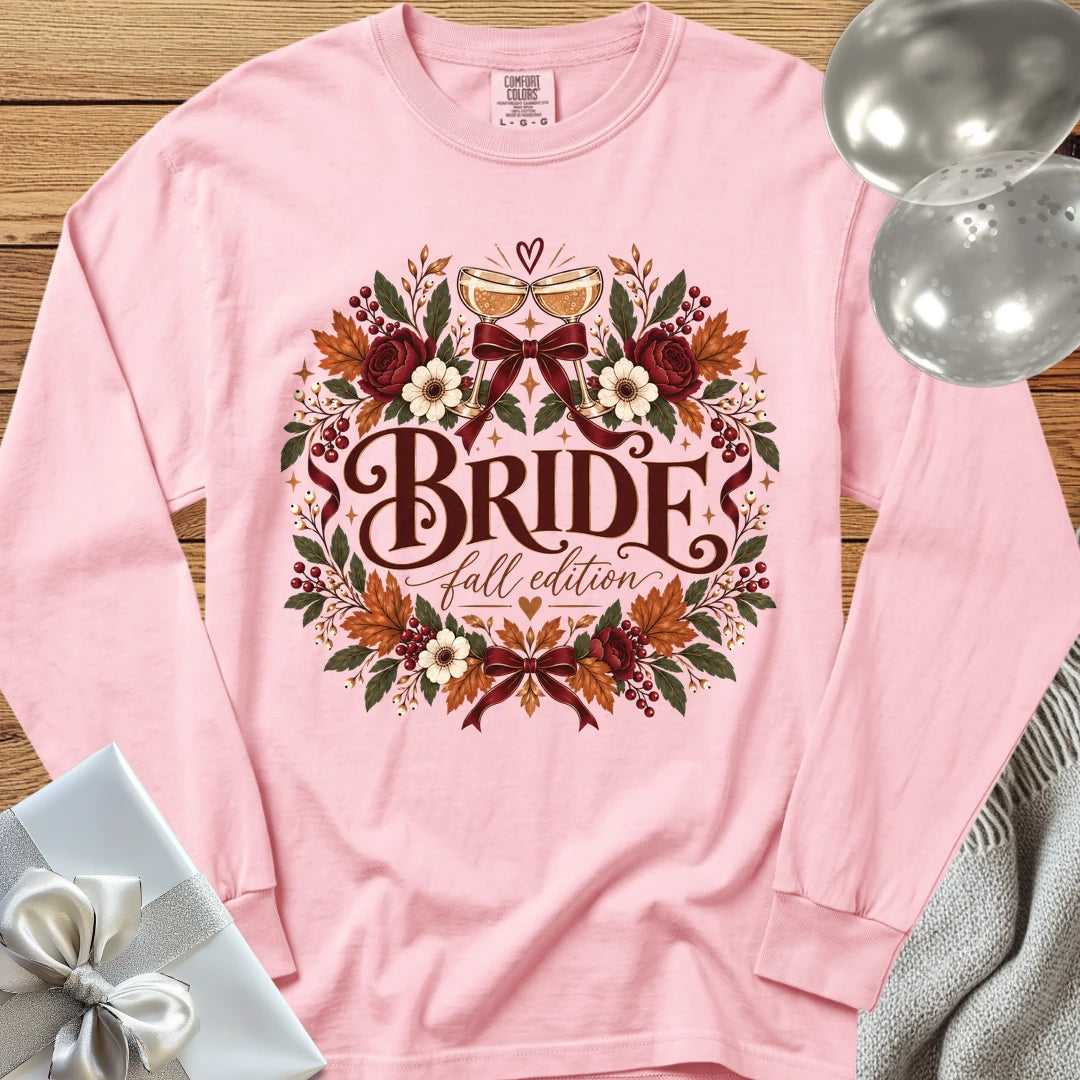 Bride, Fall Edition - Premium Wedding Long Sleeve T-Shirt - Blossom