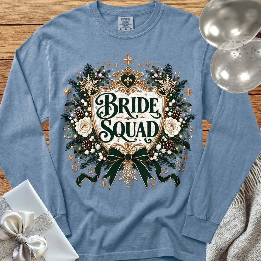 Bride Squad - Premium Winter Heirloom Wedding Long Sleeve T-Shirt - Blue Jean