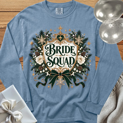 Bride Squad - Premium Winter Heirloom Wedding Long Sleeve T-Shirt - Blue Jean
