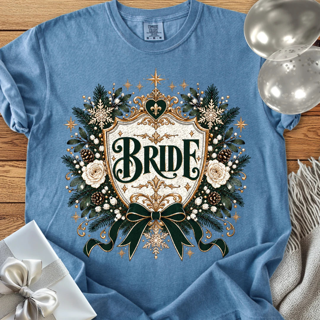 Bride - Premium Winter Heirloom Wedding T-Shirt - Blue Jean