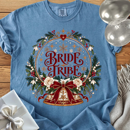 Bride Tribe - Premium Snowglobe Wedding T-Shirt - Blue Jean