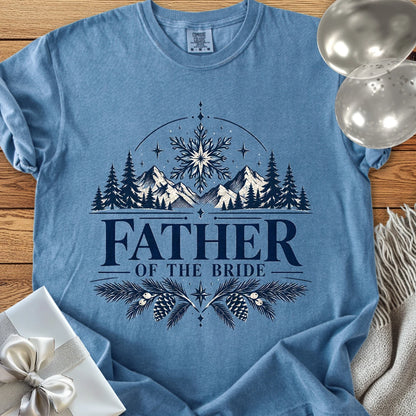Father of the Bride - Premium Winter Peaks Wedding T-Shirt - Blue Jean