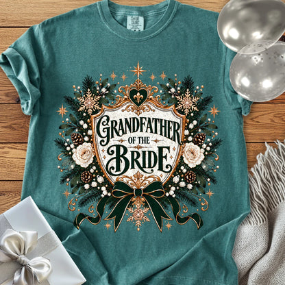 Grandfather of the Bride - Premium Winter Heirloom Wedding T-Shirt - Blue Spruce