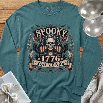 Spooky Since 1776 - Premium Halloween America 250 Long Sleeve T-Shirt - Blue Spruce