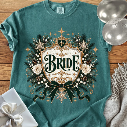 Bride - Premium Winter Heirloom Wedding T-Shirt - Blue Spruce