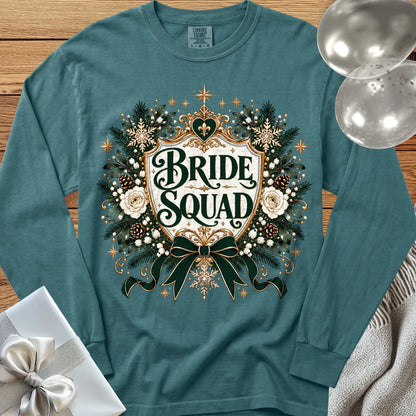 Bride Squad - Premium Winter Heirloom Wedding Long Sleeve T-Shirt - Blue Spruce