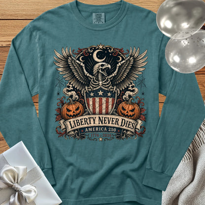 Liberty Never Dies - Premium America 250 Halloween Long Sleeve T-Shirt - Blue Spruce