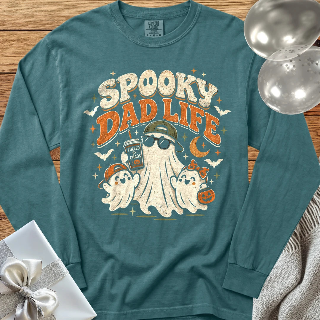 Spooky Dad Life - Premium Halloween Parenting Long Sleeve T-Shirt - Blue Spruce