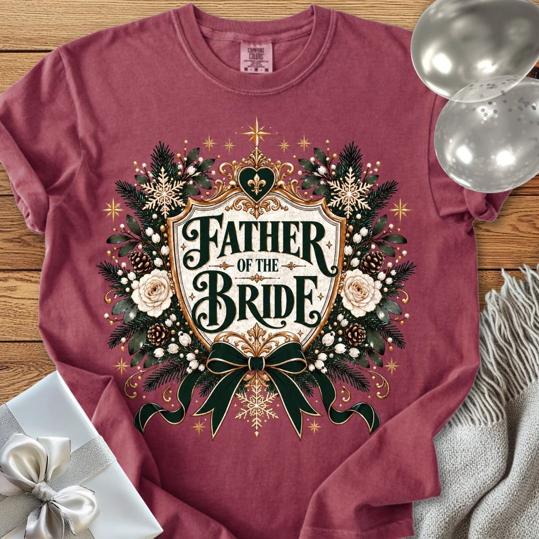 Father of the Bride - Premium Winter Heirloom Wedding T-Shirt - Brick