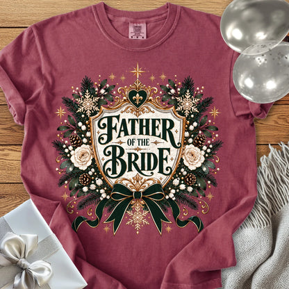 Father of the Bride - Premium Winter Heirloom Wedding T-Shirt - Brick