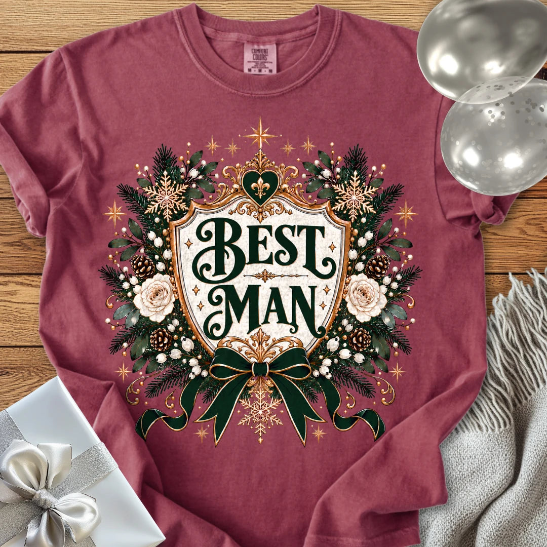 Best Man - Premium Winter Heirloom Wedding T-Shirt - Brick