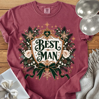 Best Man - Premium Winter Heirloom Wedding T-Shirt - Brick