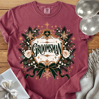 Groomsman - Premium Winter Heirloom Wedding T-Shirt - Brick