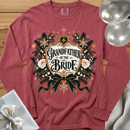 Grandfather of the Bride - Premium Winter Heirloom Wedding Long Sleeve T-Shirt - Brick