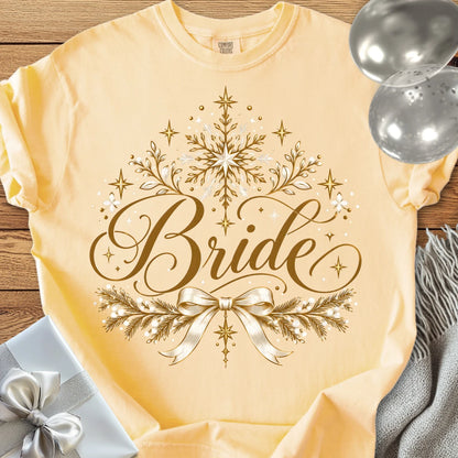 Bride - Premium Winter Sparkle Wedding T-Shirt - Butter