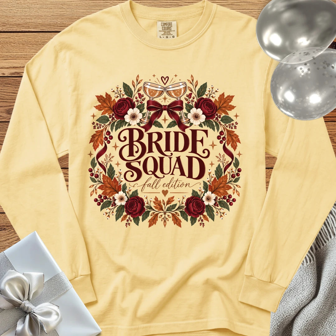 Bride Squad, Fall Edition - Premium Wedding Long Sleeve T-Shirt - Butter