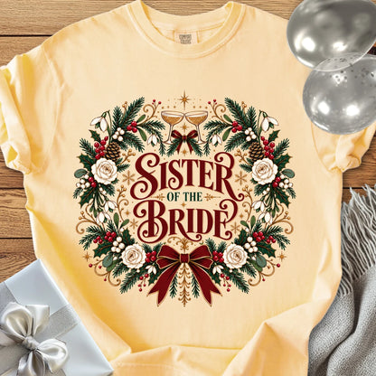 Sister of the Bride - Premium Winter Crest Wedding T-Shirt - Butter