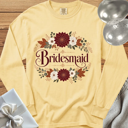 Bridesmaid - Premium Wedding Long Sleeve T-Shirt - Butter