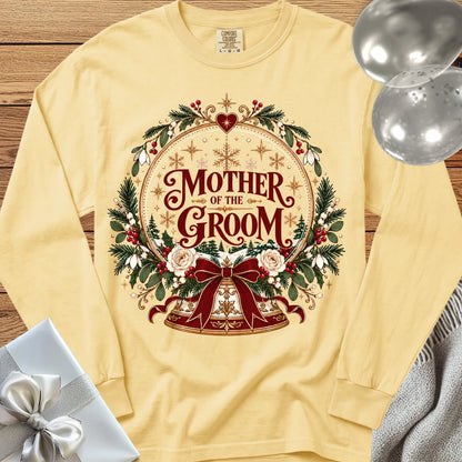 Mother of the Groom - Premium Snowglobe Wedding Long Sleeve T-Shirt - Butter