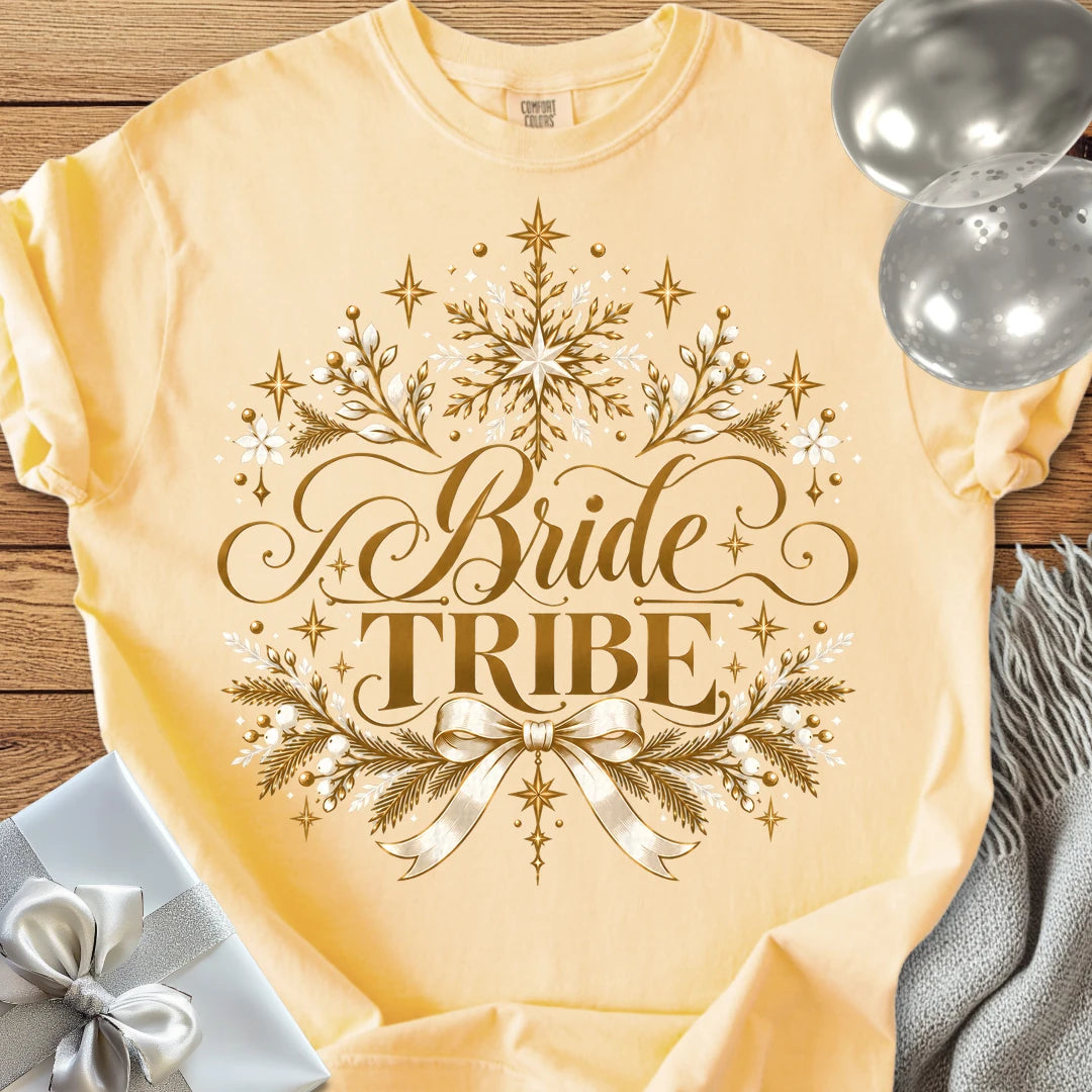 Bride Tribe - Premium Winter Sparkle Wedding T-Shirt - Butter