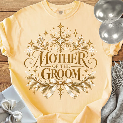 Mother of the Groom - Premium Winter Sparkle Wedding T-Shirt - Butter