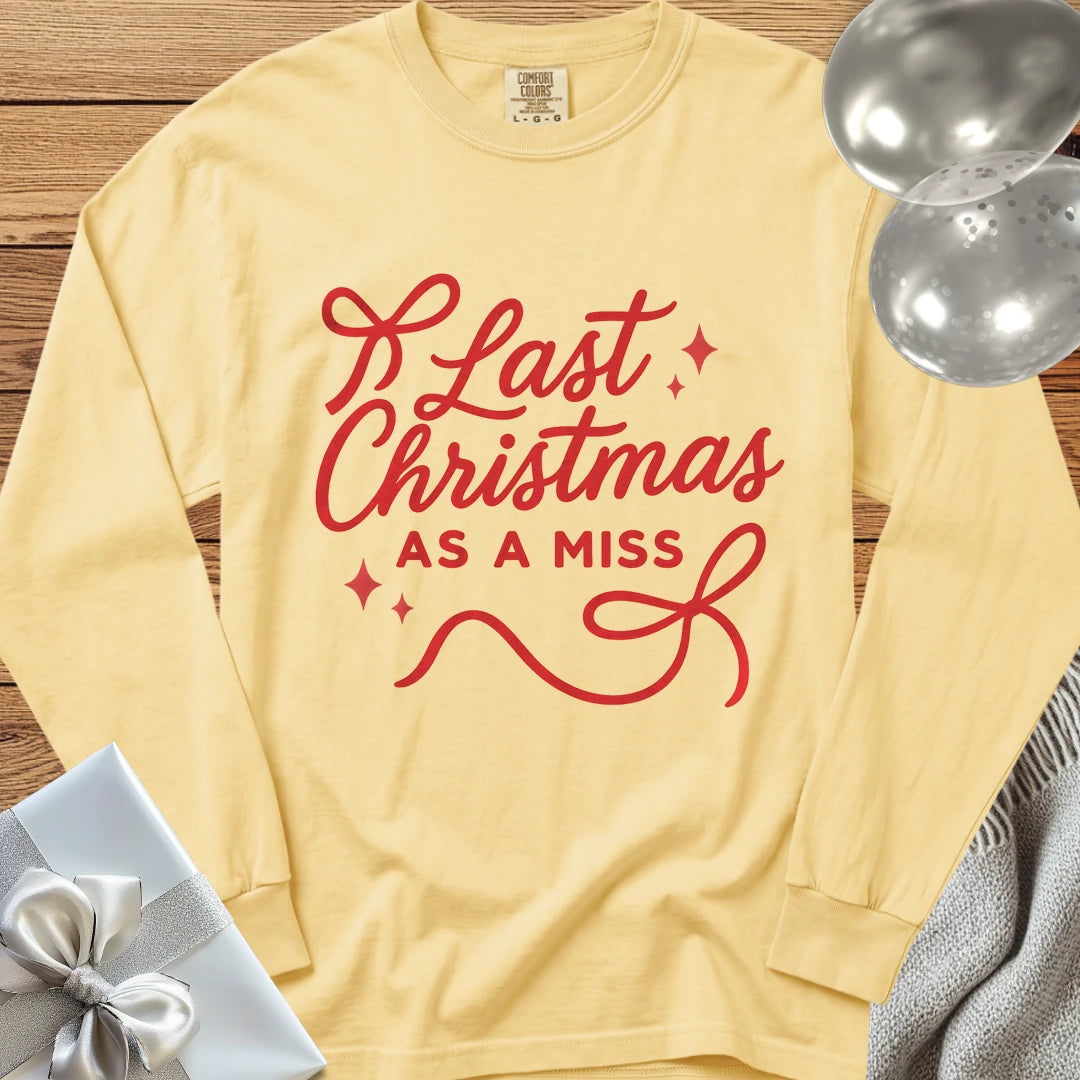 Last Christmas as Miss - Premium Engagement Long Sleeve T-Shirt - Butter