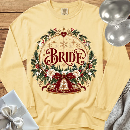 Bride - Premium Snowglobe Wedding Long Sleeve T-Shirt - Butter