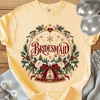 Bridesmaid - Premium Snowglobe Wedding T-Shirt - Butter