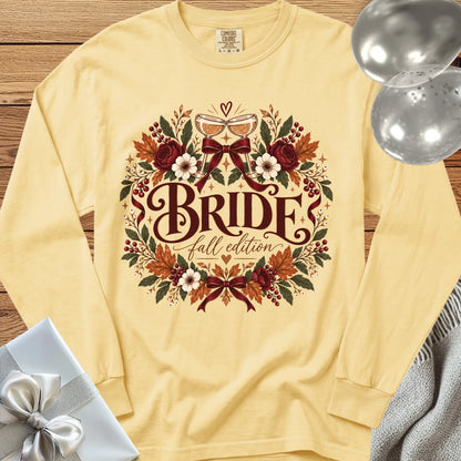 Bride, Fall Edition - Premium Wedding Long Sleeve T-Shirt - Butter