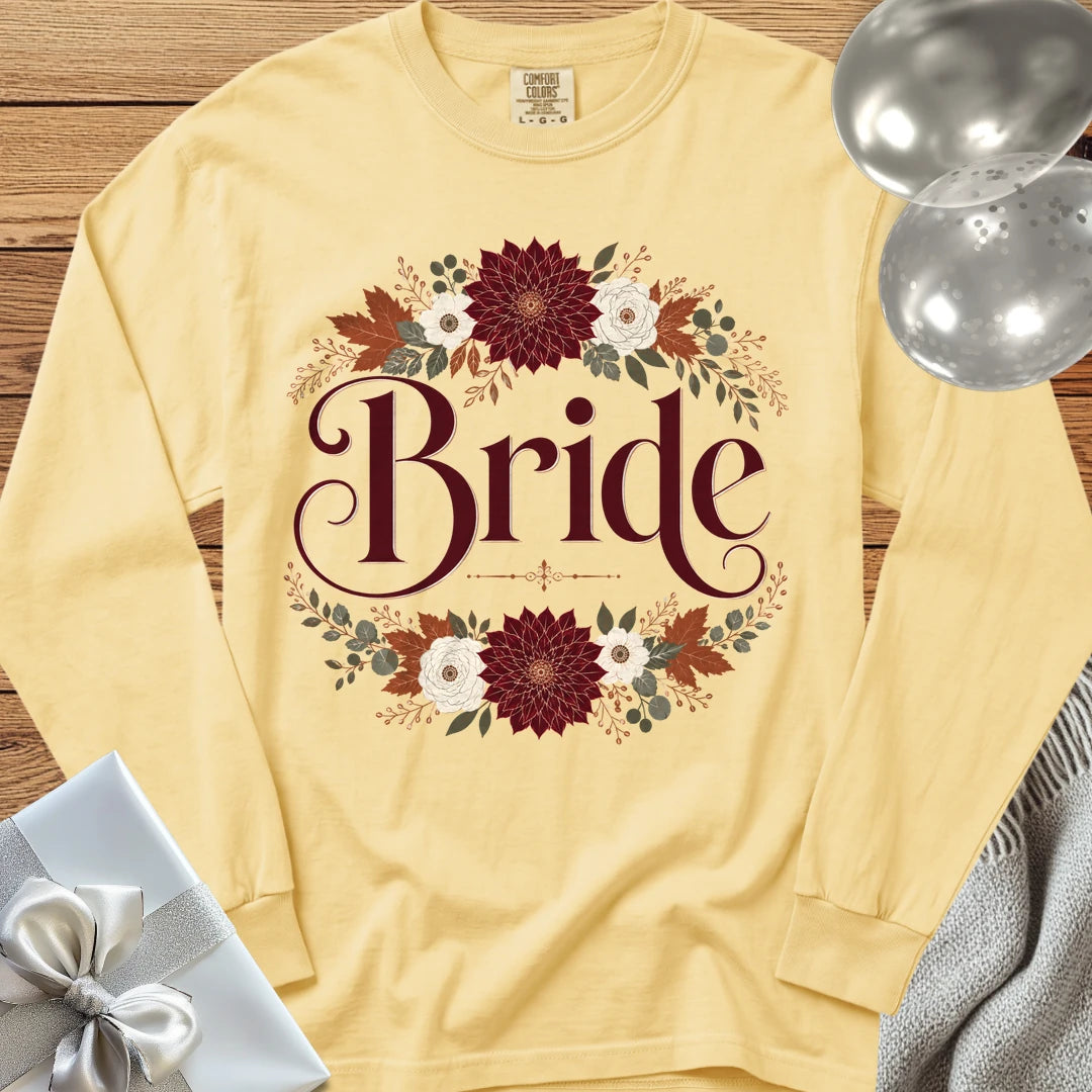 Bride - Premium Wedding Long Sleeve T-Shirt - Butter