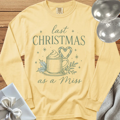 Last Christmas as Miss (Coffee) - Premium Engagement Long Sleeve T-Shirt - Butter