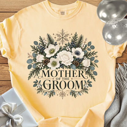 Mother of the Groom - Premium Winter Bouquet Wedding T-Shirt - Butter