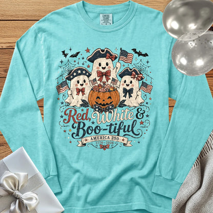 Red, White & Boo-tiful - Premium America 250 Halloween Long Sleeve T-Shirt - Chalky Mint