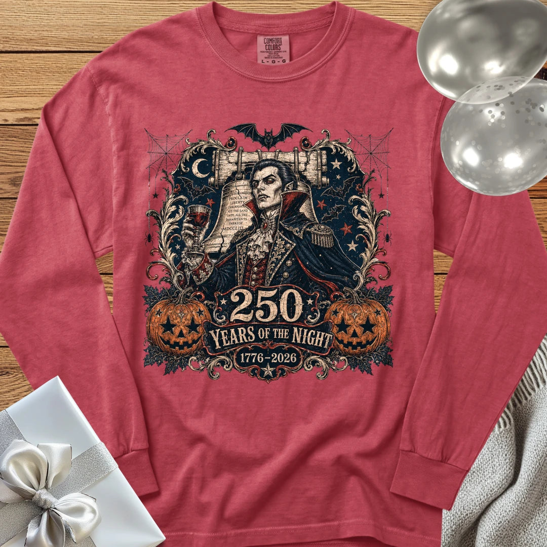 250 Years of the Night - Premium Halloween America 250 Long Sleeve T-Shirt - Crimson