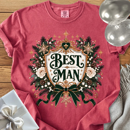 Best Man - Premium Winter Heirloom Wedding T-Shirt - Crimson
