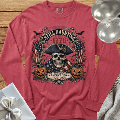 Still Haunting Since 1776 - Premium Halloween America 250 Long Sleeve T-Shirt - Crimson