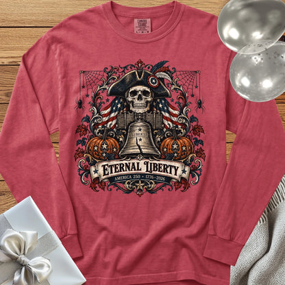 Eternal Liberty - Premium America 250 Halloween Long Sleeve T-Shirt - Crimson