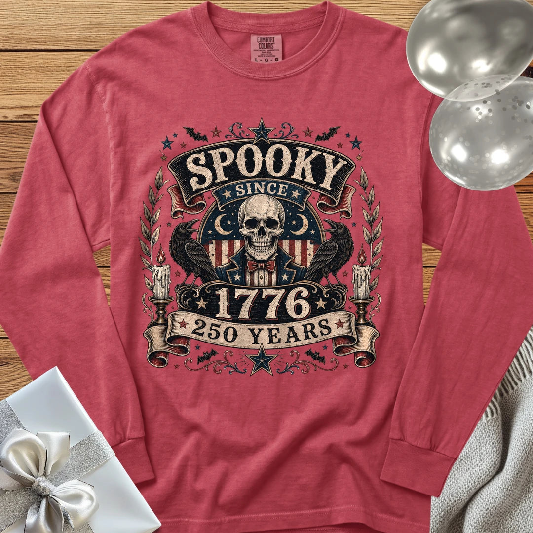 Spooky Since 1776 - Premium Halloween America 250 Long Sleeve T-Shirt - Crimson