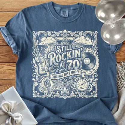 Still Rockin' at 70, Original 1957 Model - Premium 70th Birthday T-Shirt - Denim