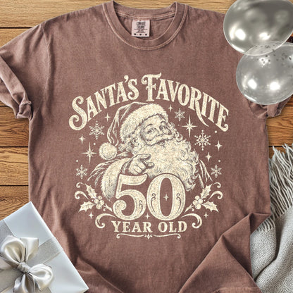 Santa’s Favorite 50-Year-Old - Premium Christmas 50th Birthday T-Shirt - Espresso