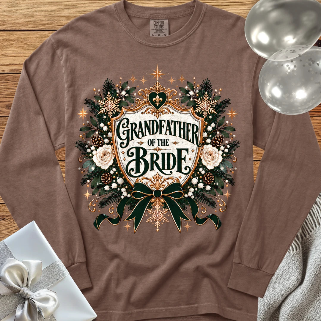 Grandfather of the Bride - Premium Winter Heirloom Wedding Long Sleeve T-Shirt - Espresso