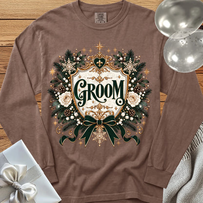 Groom - Premium Winter Heirloom Wedding Long Sleeve T-Shirt - Espresso